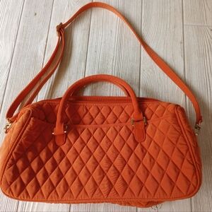Vera Bradley Quilted Orange Handbag with Shoulder Strap Like New